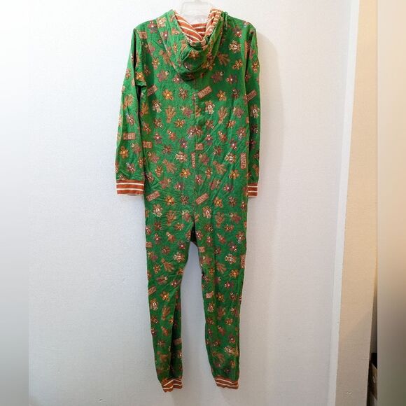 Disney Store Hooded Marvel Bodysuit Gingerbread Holiday Pajamas, Mens Xtra Small - Picture 1 of 16